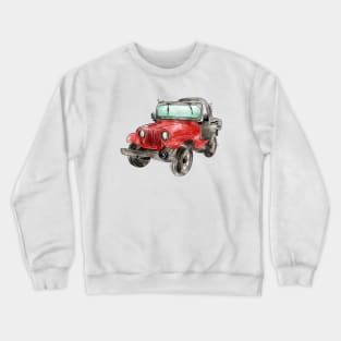 Red jeep.jeep wrangler Crewneck Sweatshirt